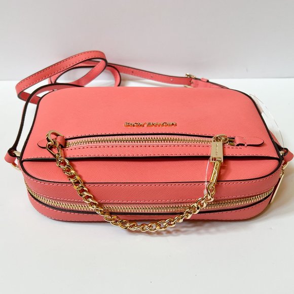 Michael Kors Jet Set Item Chain Crossbody Shoulder Bag Grapefruit Pink - Picture 5 of 7